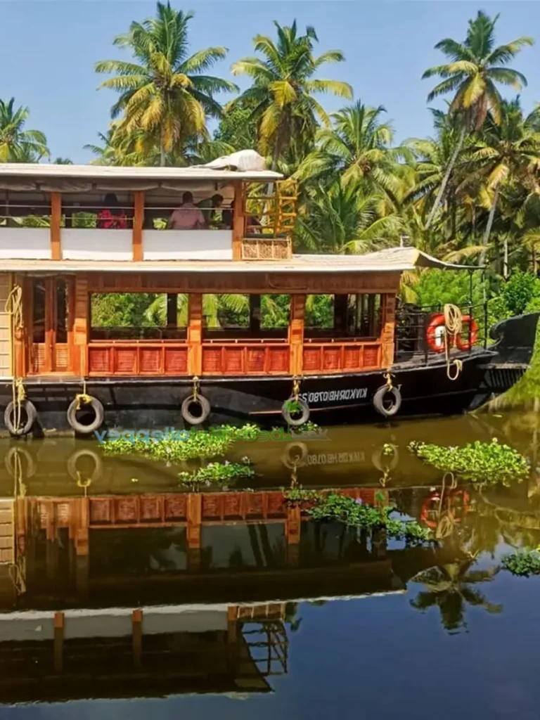Private 1 bedroom premium houseboat with upper deck cruising in Alleppey backwaters (HB Code RAJ01)